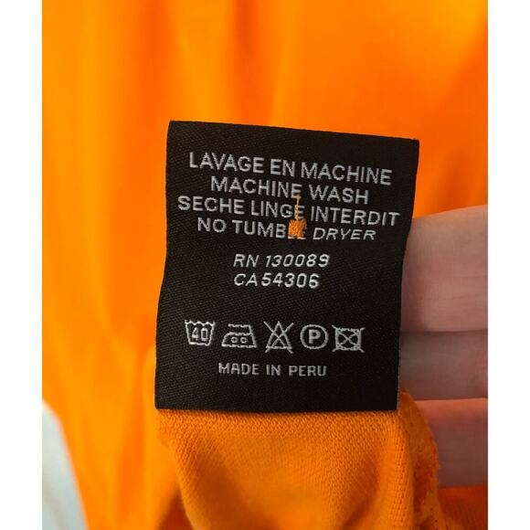 Jared Lang Neon Orange Men's Size Large 100% Pima Cotton Polo Shirt Short Sleeve - Picture 5 of 8
